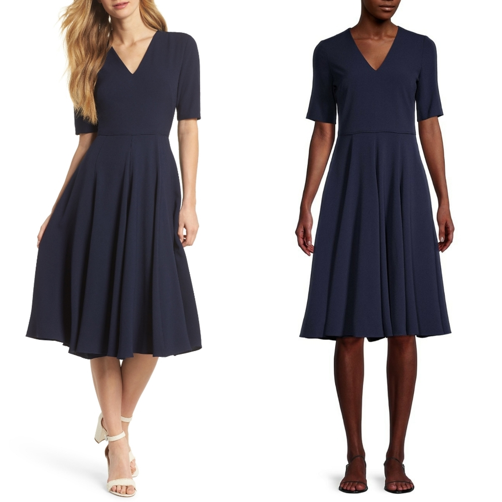 Gal Meets Glam Edith City Crepe Navy Dress